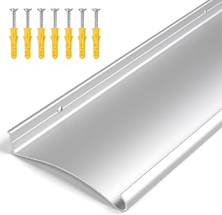 4" Extra-Wide Door Rain Drip Guard, 52" L Heavy Duty Aluminum Thickened Window Door Rain Deflector, Door Drip Cap, 0.8" Height Overhead Drip Edge (Silver)