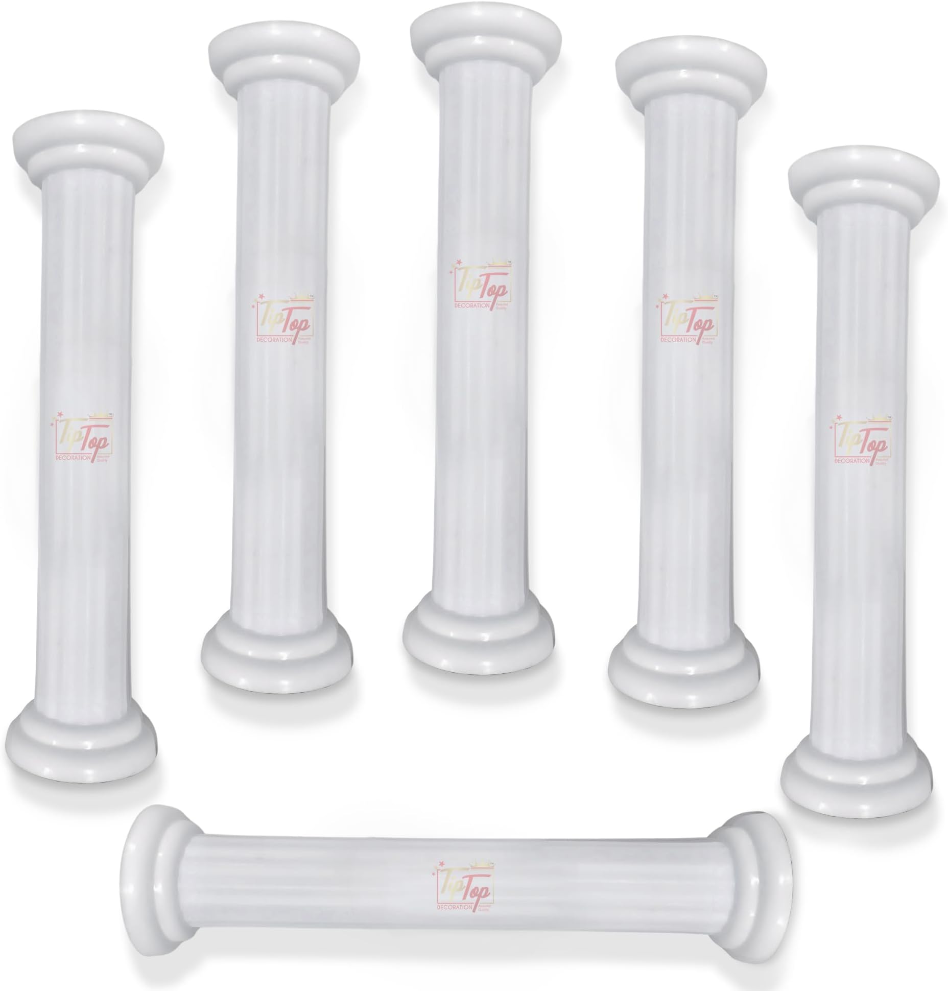 Premium Roman Plastic Cake Pillar Stand support (Multipurpose) (14 Centimeter, Pack Of 6)