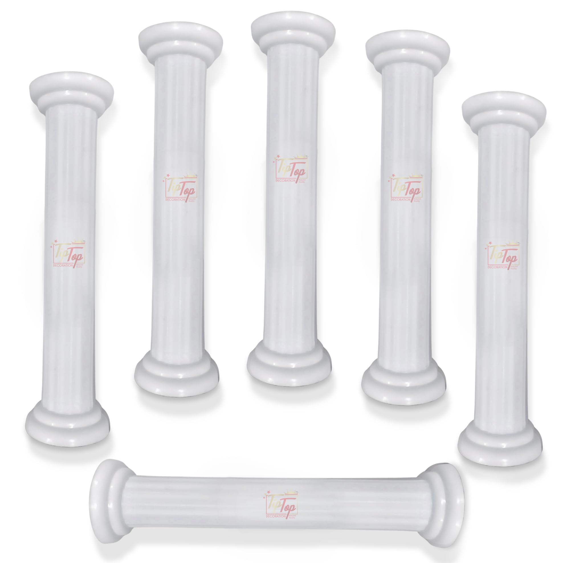 Premium Roman Plastic Cake Pillar Stand support (Multipurpose) (14 Centimeter, Pack Of 6)