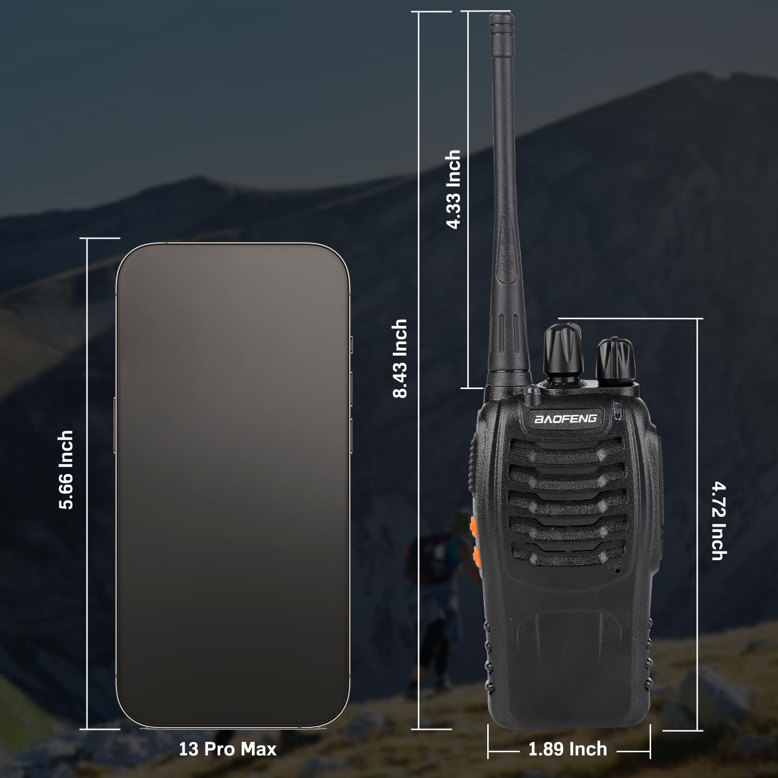 Walkie Talkie BF-888S 1 Paire de 16 canaux Rechargeables Communication Radio Professionnelle avec Casque, adapté à la Construction de Restaurants et supermarchés, etc. (EU)