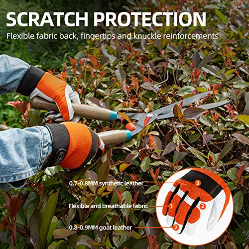 Vgo 1-Pair Chainsaw Work Gloves Saw Protection on Left Hand Back (Size L, Orange, GA8912)
