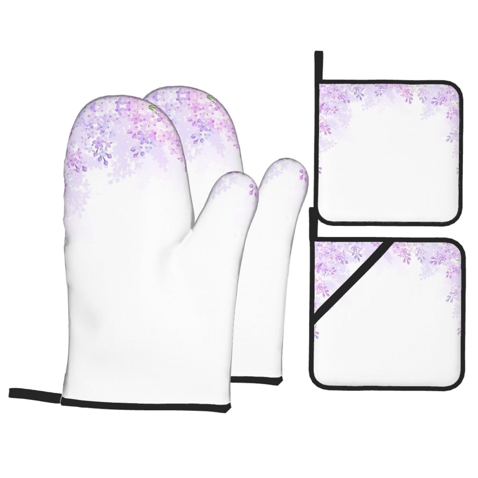 Set de repostería de 4 piezas con elegante estampado floral para horno y parrilla