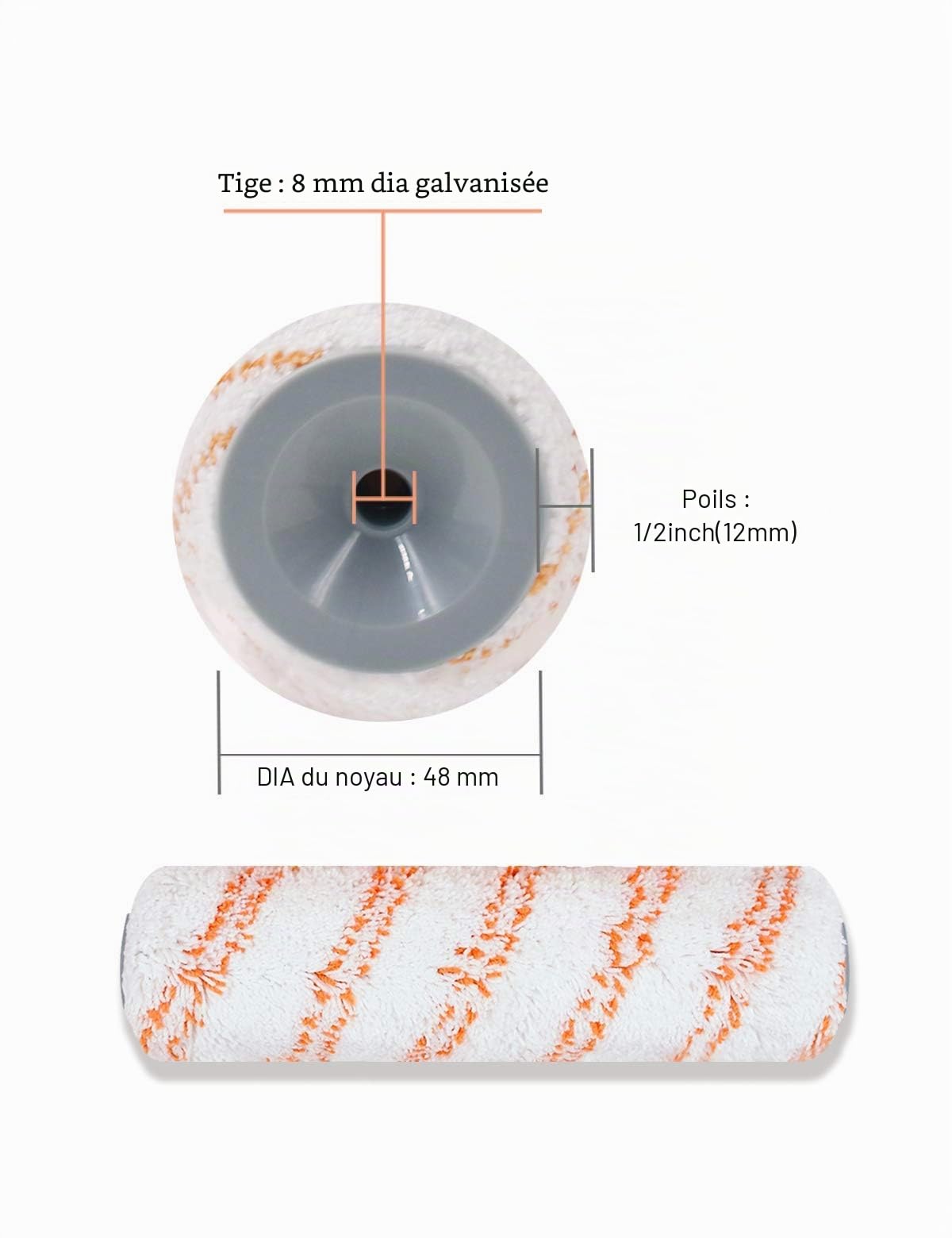 ROLLINGDOG Rouleau de Peinture Professionnel 22,8 cm avec 3 Manchons en Microfibre Non Pelucheux Pour le Mur et le Plafond