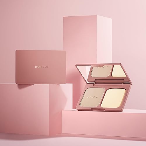 Miniatura 8 de Polvo compacto de ajuste prensado para control de aceite, maquillaje en polvo translúcido de larga duración de 12 horas, polvo facial impermeable,