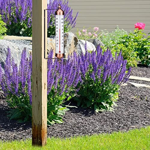 Garden Thermometer - Outdoor Thermometer with Bronze Design | Wall Thermometer for Outdoor Temperature Display, Wall, Greenhouse, Garage, Easy to Hang
