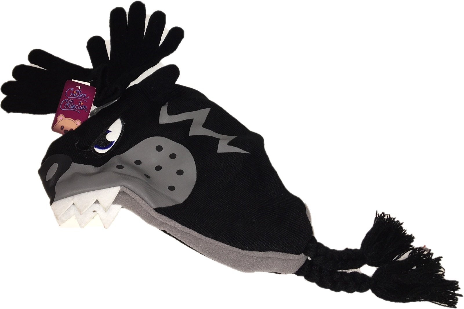 Critter Collection Boy's Toddler Winter Hat and Mitten Set, One Size - Black Panther