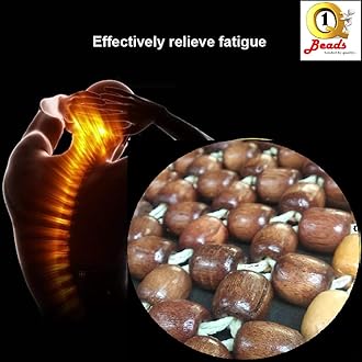 Q1 Beads Wooden Beads Acupressure Mat Car Seat Cover Cushion for All Cars & SUVs, XL, Coffee