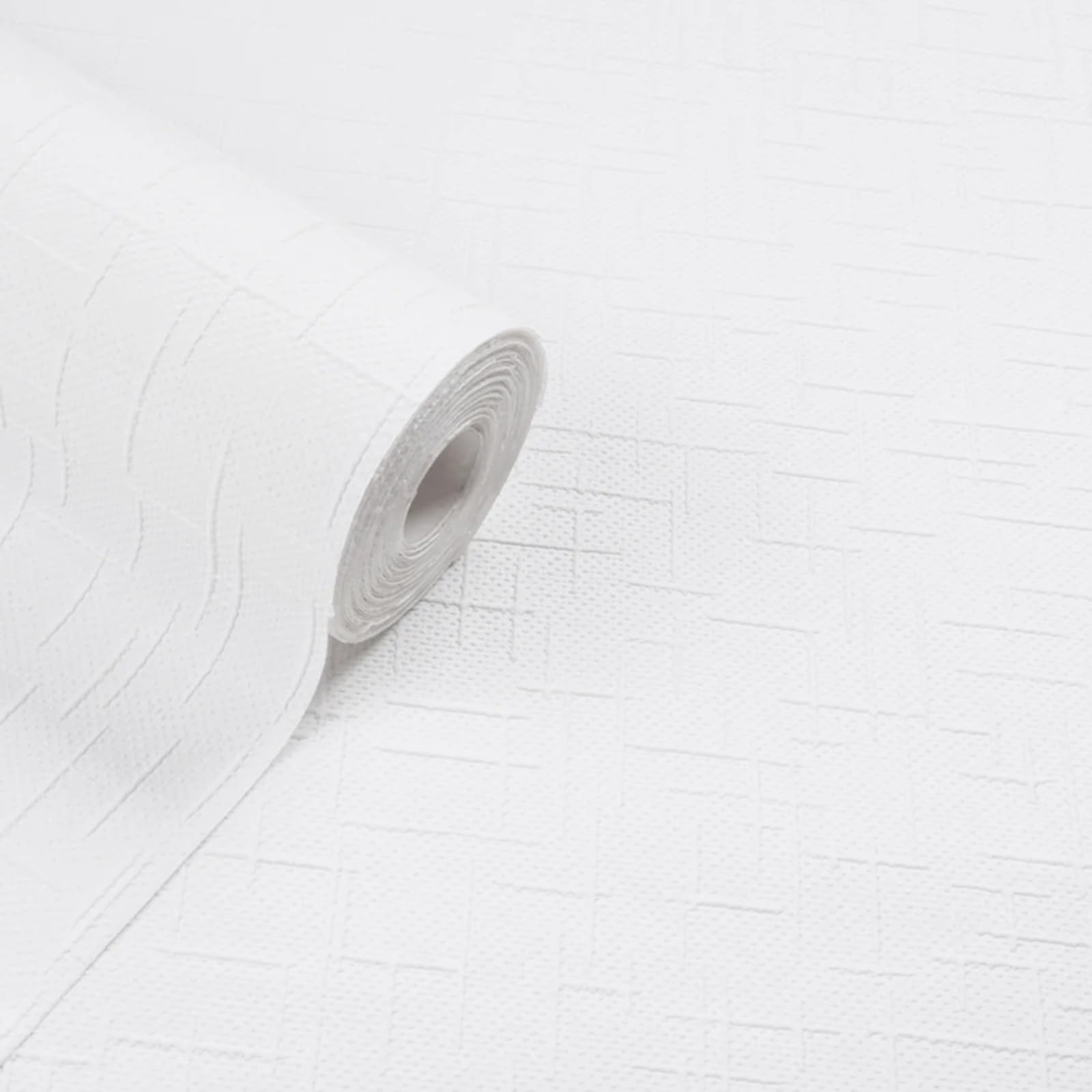 SOPHIE LAURENCE Strata White Textured Wallpaper – Paintable, Textured Wallcovering | Feature Wall or Full Room Use