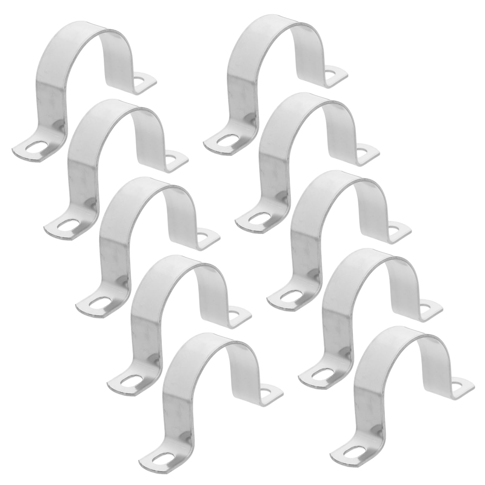 Mikikit Stainless Steel u Tube Clamps 10pcs Strap Clamp Hose Clamps for Water Cable Radiator Support Strap Bracket