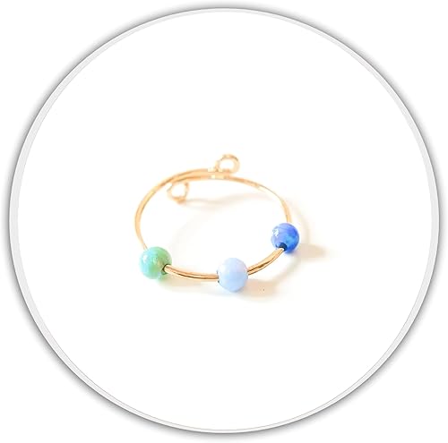 MoonliDesigns Anxiety Ring Anti Stress Relief Fidget Worry Ring Adjustable Opal Beads Spinner Ring 14k Gold Filled (13)