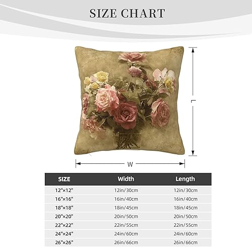 Miniatura 4 de NBFKDO Fundas de almohada decorativas de rosas Shabby Chic para sala de estar, sofá, dormitorio, casa rural, decoración del hogar, 20 x 20 pulgadas