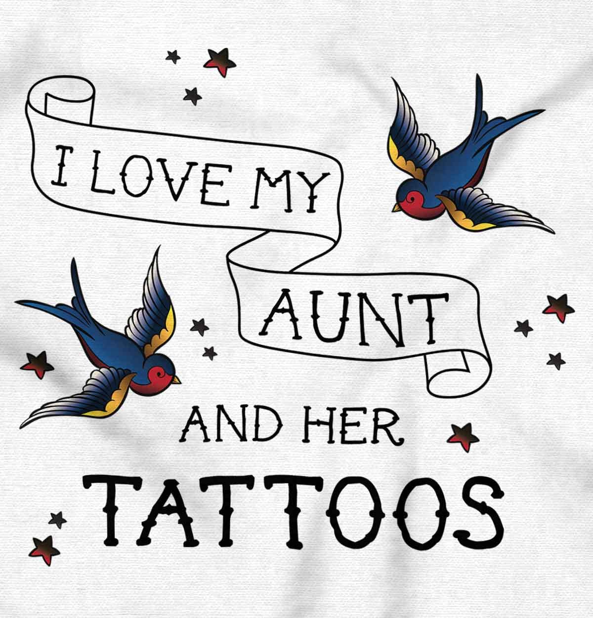 Brisco Brands Cool Tattooed Aunt Cute Niece Nephew Baby Romper Boys or Girls