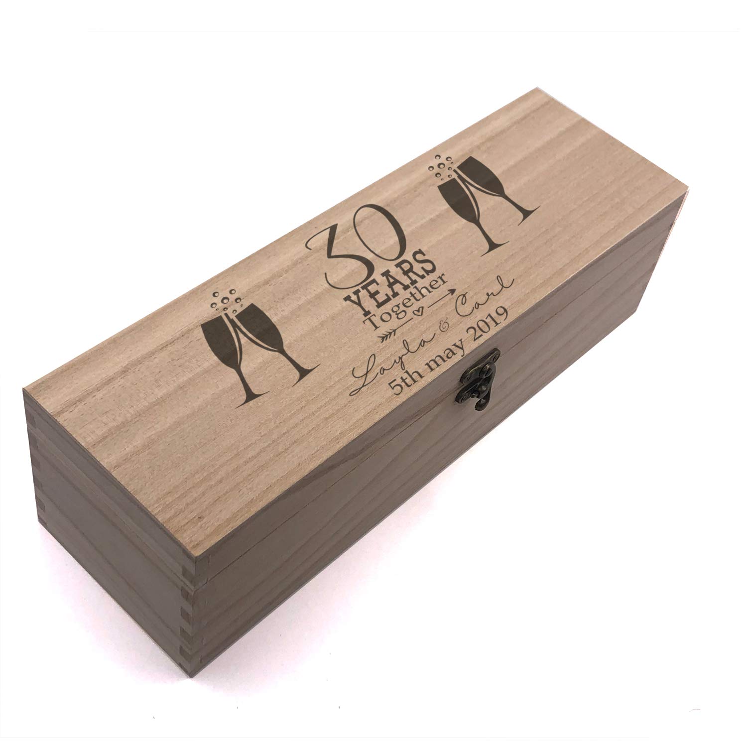 Ukgiftstoreonline Personalised 30Th Anniversary Champagne Or Wine Bottle Holder Gift