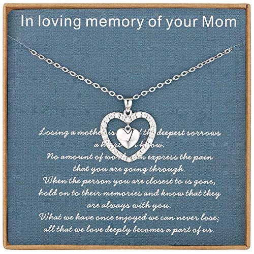Famdecor Loss of Mother Sympathy Gifts for Loss A Mother Sterling Silver Necklace Memory Gifts for Loss A Mother
