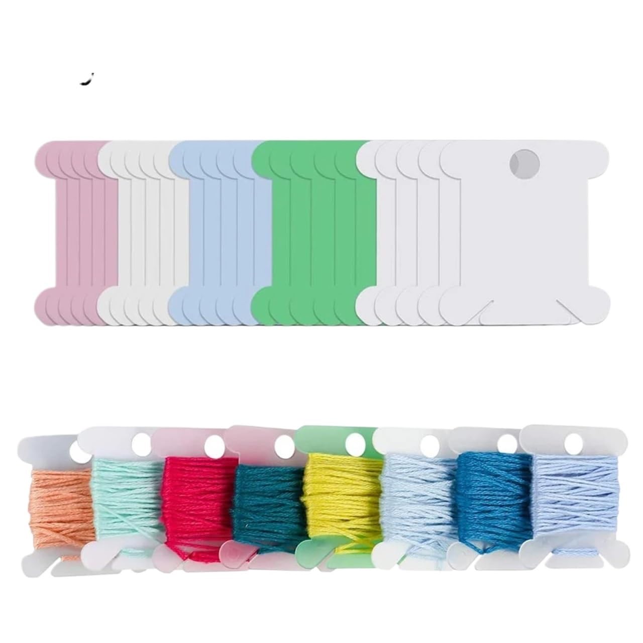 Plastikowe szpulki do nici, Szpulki przędzy 500 szt. Plastikowy wielokolorowy haftowany organizer do haftu krzyżykowego(Green)
