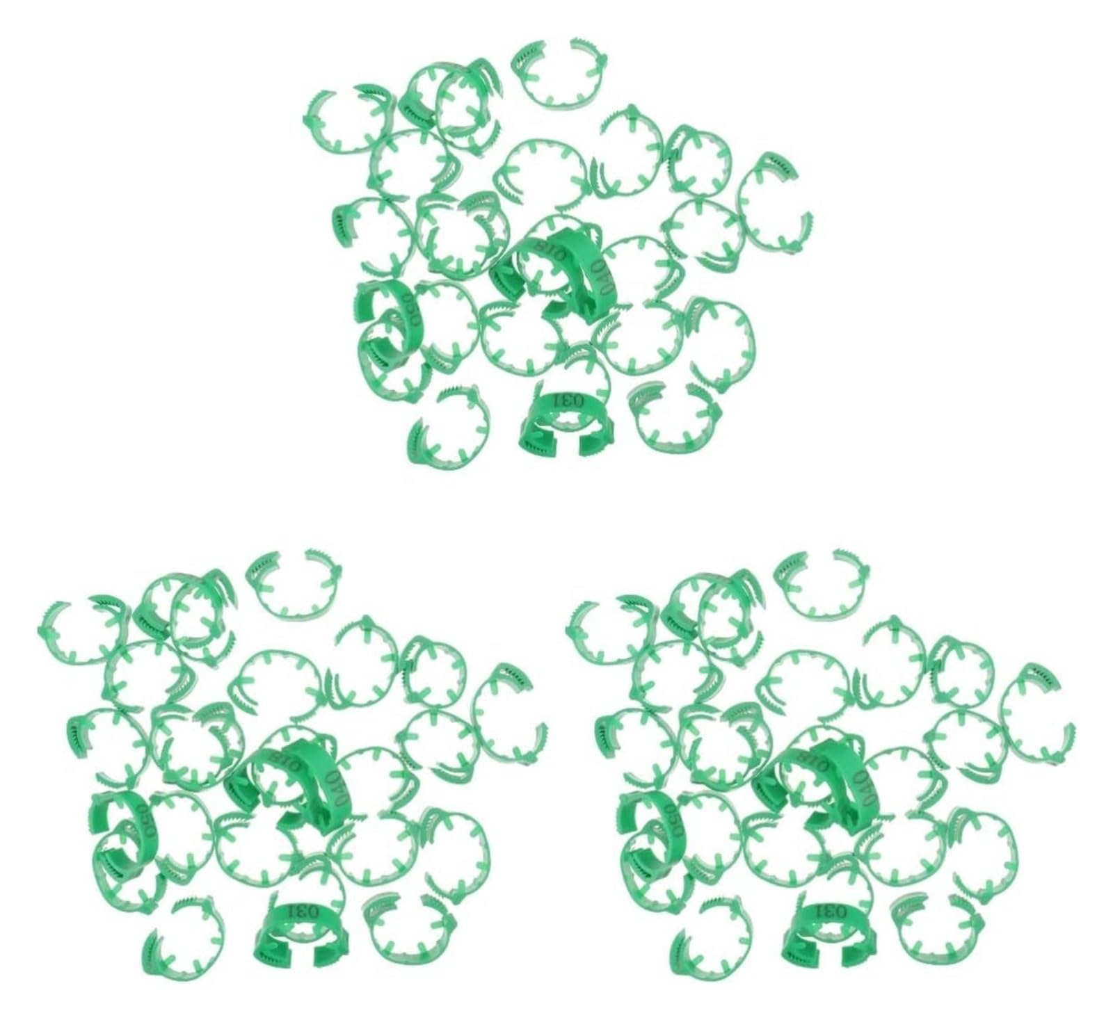 anelli identificativi per pollame, Fasce for cosce di pollame Num anelli identificativi for pollo e anatra, confezioni multiple da 2-3 for una facile gestione(Green,3 packs)