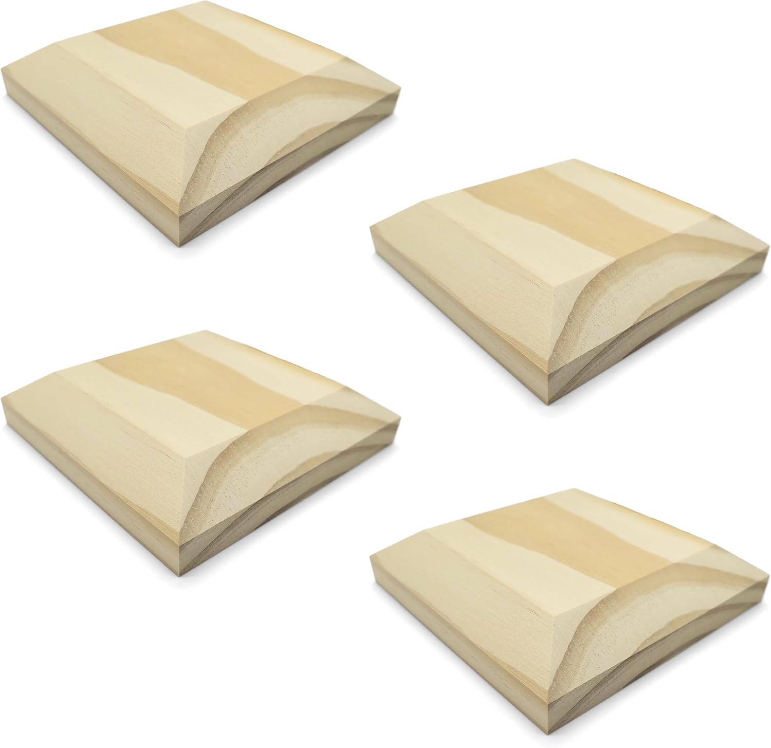 4x4 Miterless Wood Flat Top Post Caps. Fits 4x4 Nominal Wood Posts (Actual 3.5”x3.5”). for Outdoor Fences, Mailboxes, & Decks. (4 Pack)