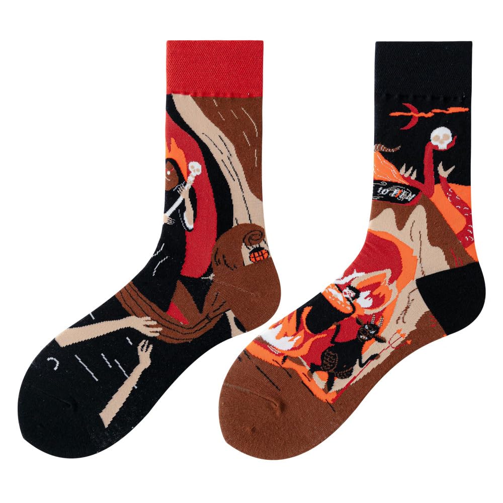 Calcetines Divertidos Unisex para Mujer y Hombre con Diseños Asimétricos en Par - Temas Animales, Comida, Fruta, Deporte y Arte en Algodón - Ideal para Regalos — view 174