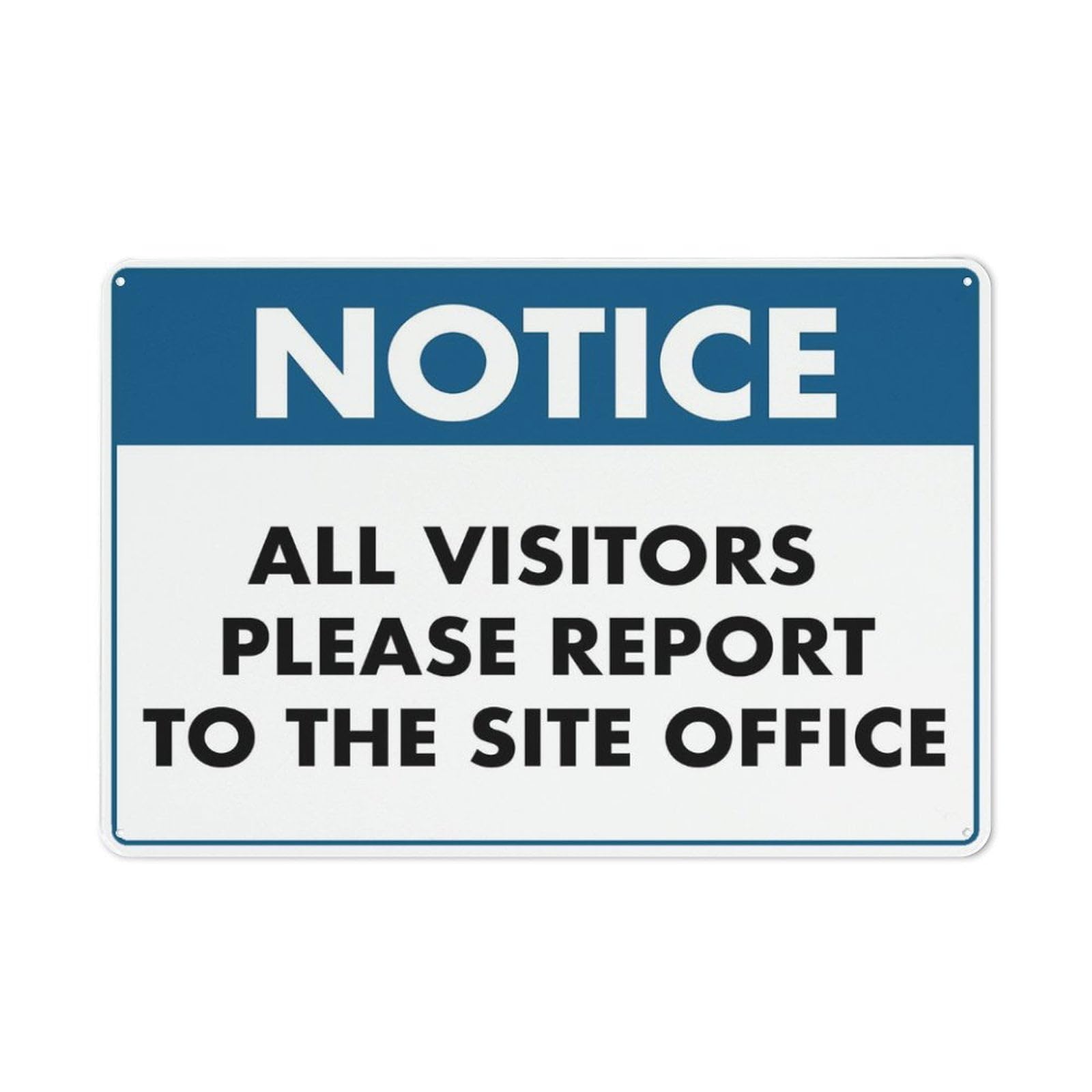 Notice All Visitors Please Report To The Site Office Retro for Home Garage Farm Garden Bar Coffee Kitchen Wall Decor Tin Sign 8x12 Inch