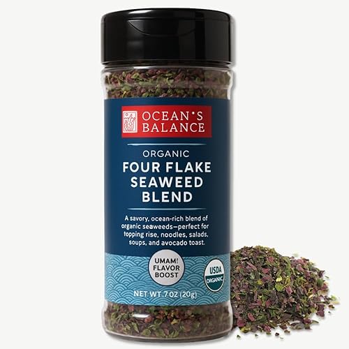 Vista 12 de Condimento Bonito Furikake de Ocean Balance - Condimento de algas marinas con algas de Maine Coast - Condimento saludable con sal de algas marinas