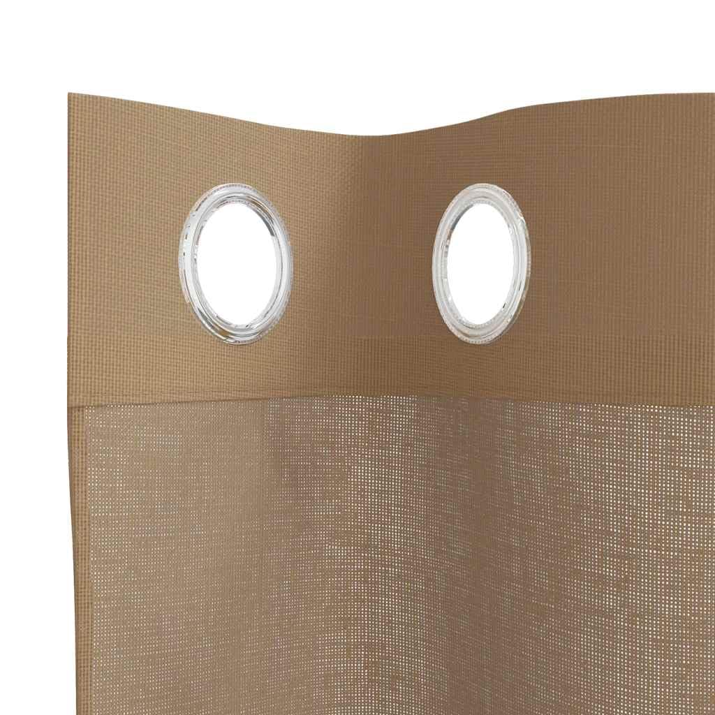 Voile Vorhänge mit Ösen 2er Set 140 x 260 cm Hellbraun Stoff transparent schallschutz Sonnenschutz Wohnzimmer kinderzimmer