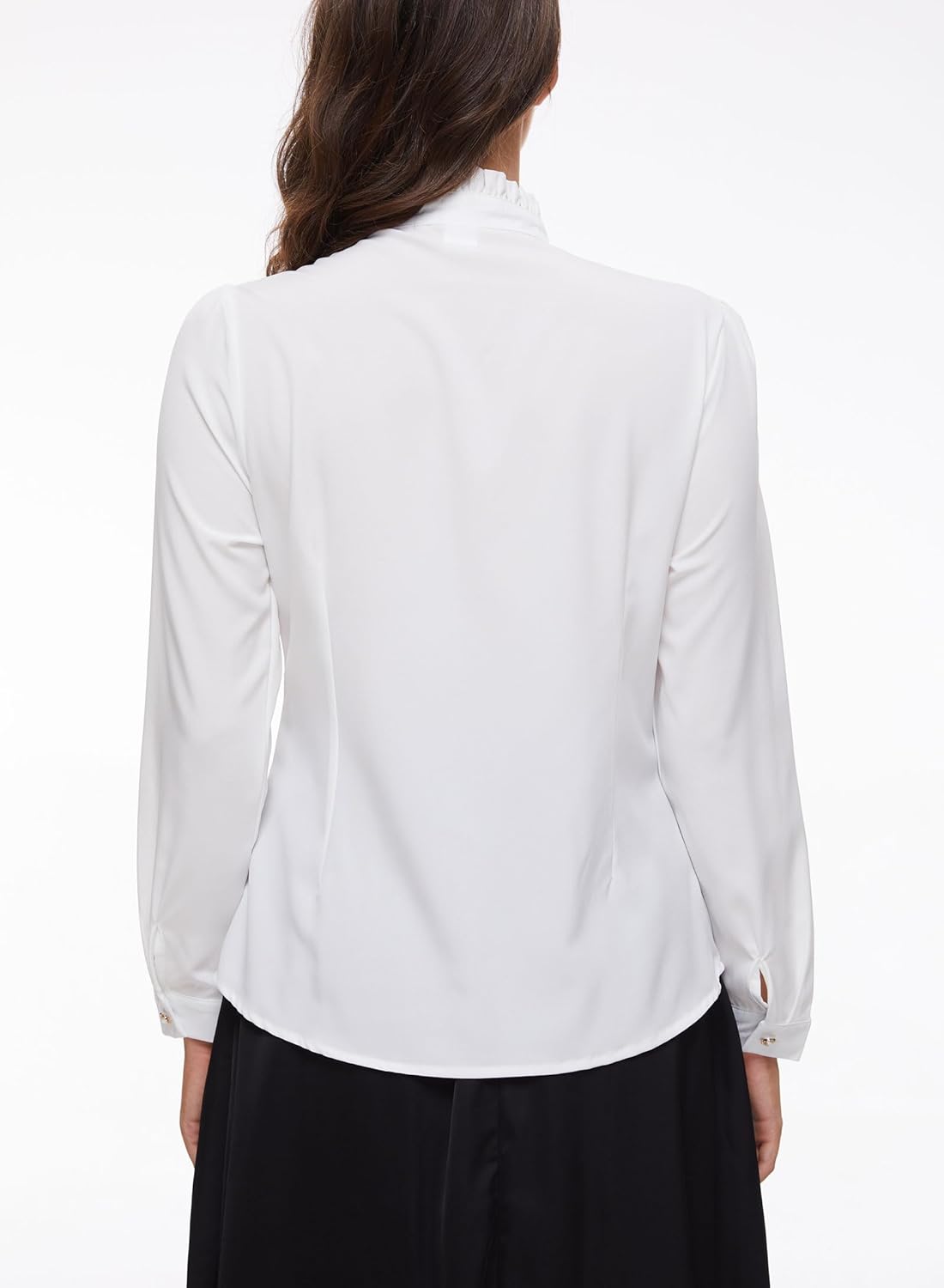 Womens Classic Victorian Shirt Button Down Long Sleeve Blouse - Image 2