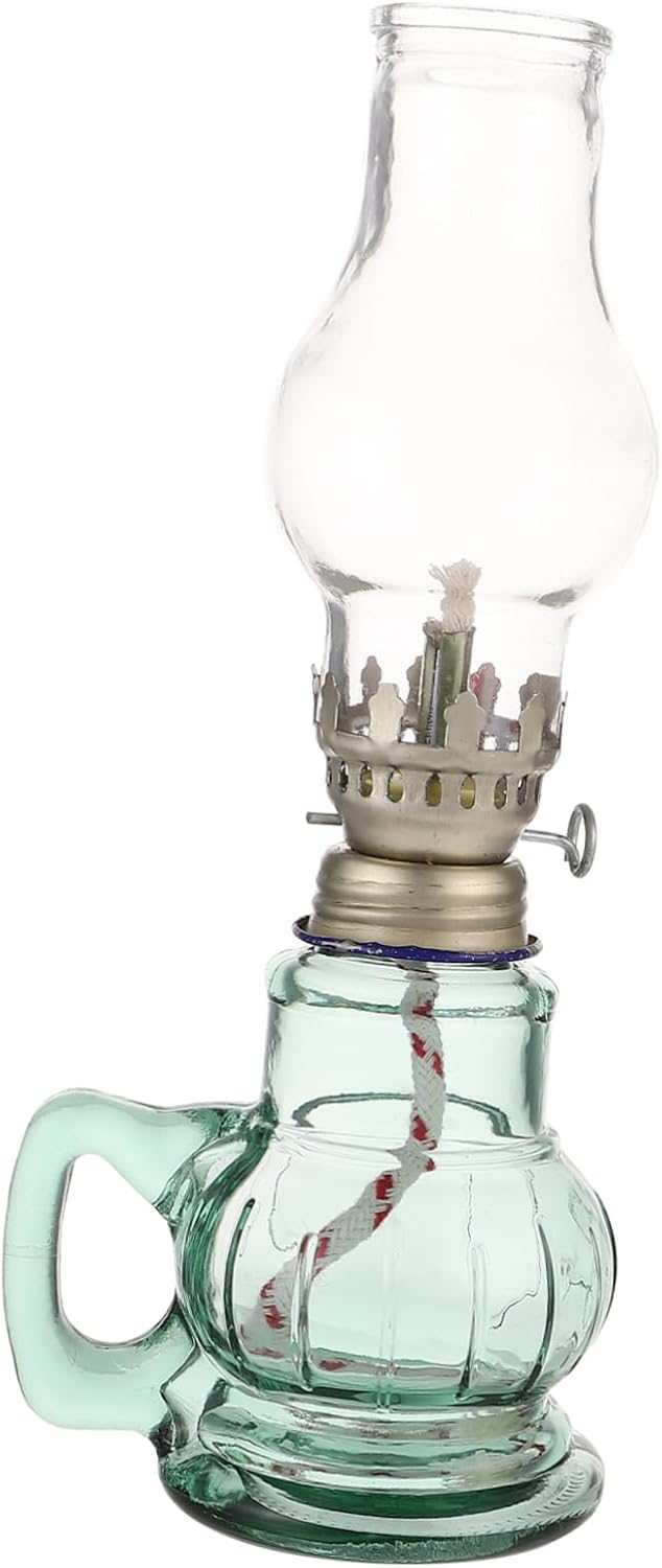 Vintage Glass Kerosene Lamp Oil Light for Indoor Use Emergency Lighting and Home Decor Elegant Design for Family Gatherings and Special Atmospheres