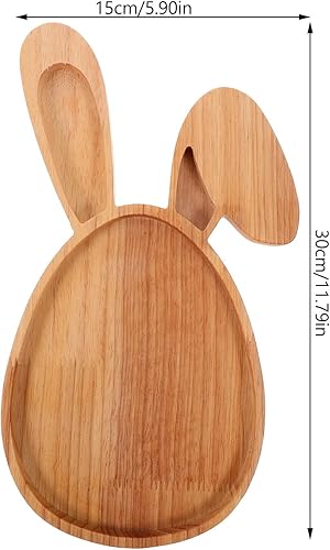 Miniatura 4 de Cabilock Tabla de cortar de conejo de Pascua, tabla de cortar de cocina, plato de conejo en forma de queso, postre, bandeja para servir charcutería,
