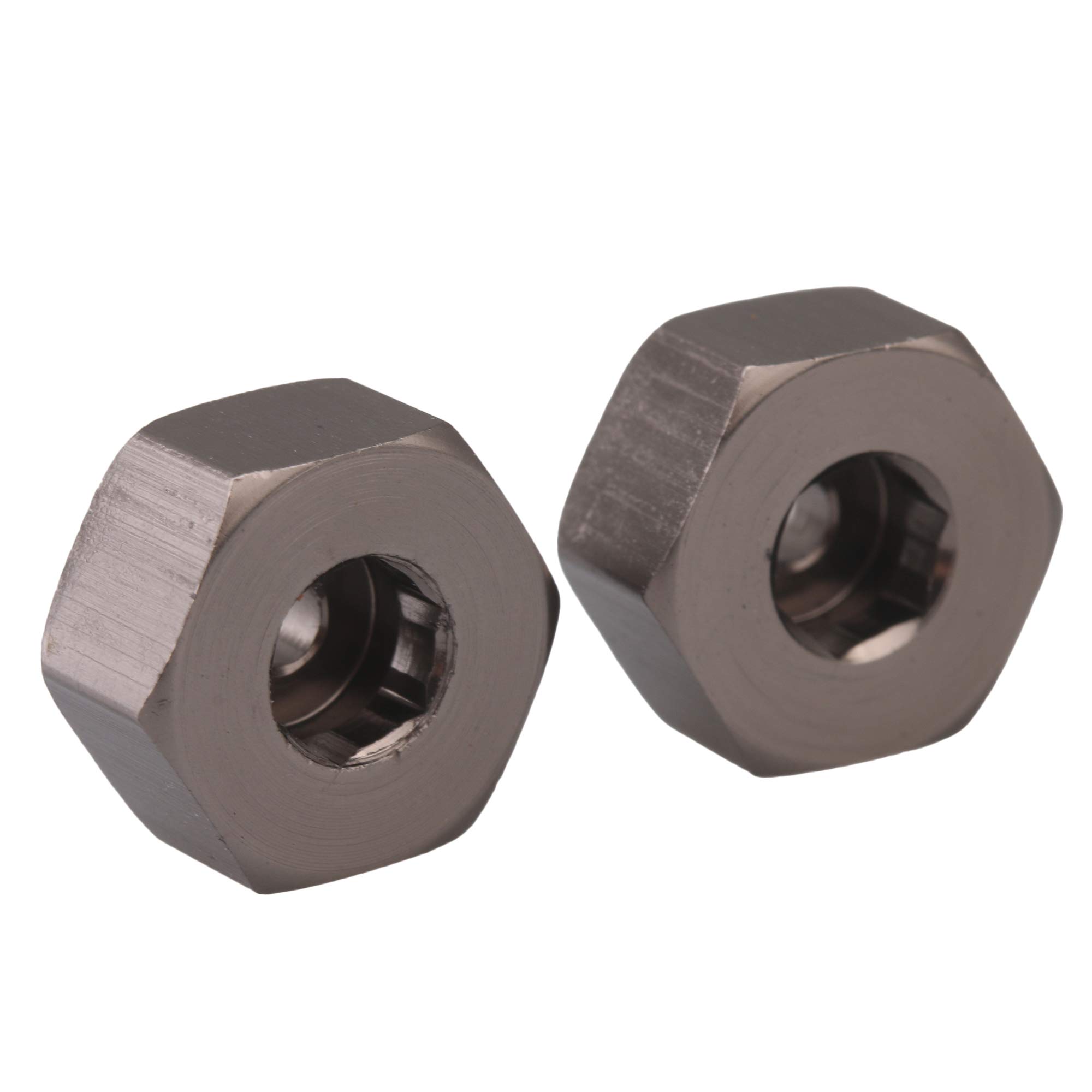 Homeswitch 1:16 RC Car Wheel Hub Hex Adapter 5mm to 12mm Combiner Replacement for WPL C14 C24 WPL1634 Pack of 4 (Titanium)