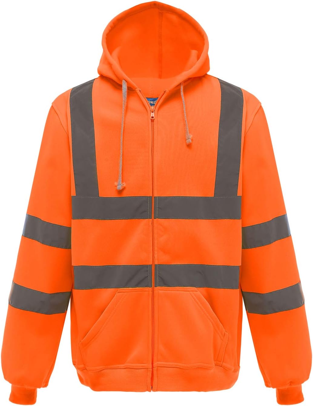 Phrmovs Class 3 Fleece Hoodie Zipper Front Safety Jacket with Pockets,Yellow,XL - - 