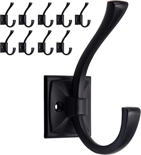 Miniatura 7 de TUNNY Ganchos para colgar en la pared de diseño antiguo, ganchos de bronce champán, paquete para 5 armarios de zapatos de entrada, armario, baño,