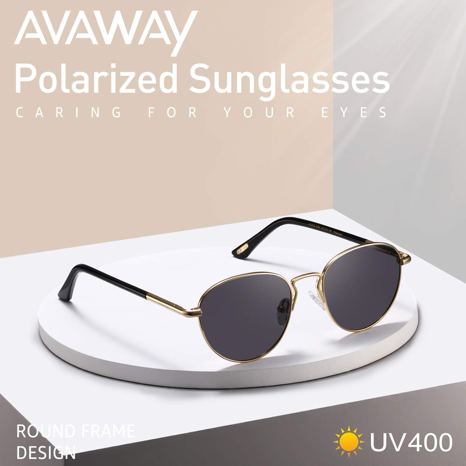 AVAWAY Polarized Sunglasses for Women UV Protection Women's Retro Classic Shades with Acetate Arms Metal Frame - Image 6
