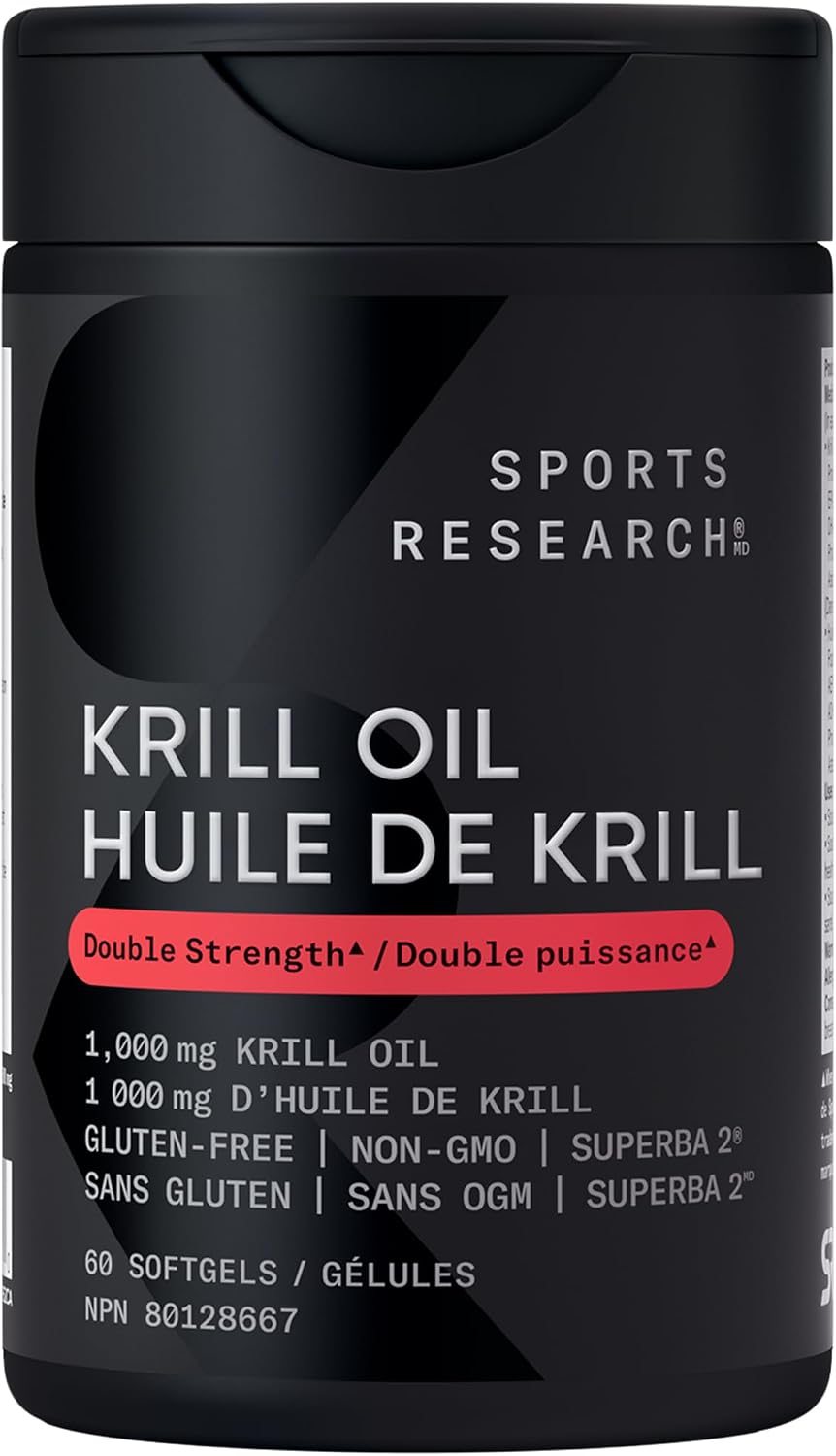 Sports Research® Antarctic Omega-3 Krill Oil 1000mg, 60 Softgels