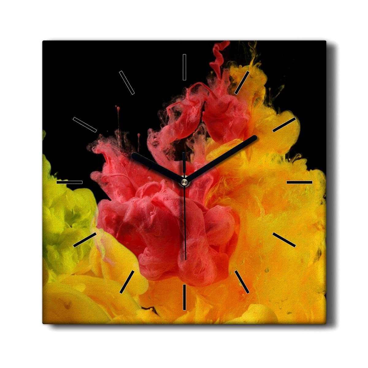 Horloge sur toile silencieuse de salon 30x30cm décoration murale L'épidémie de Peinture