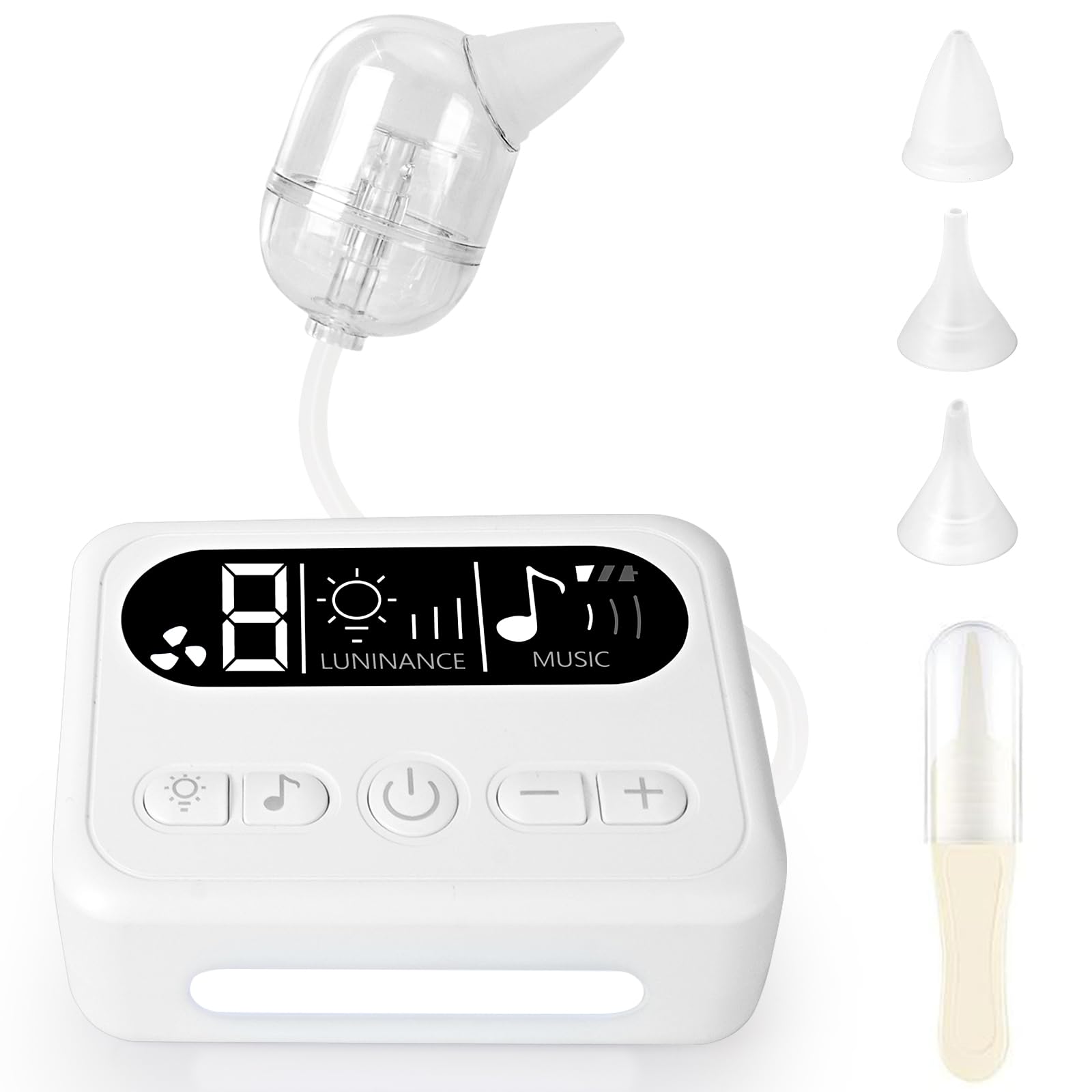 Aspirateur nasal électrique pour bébé – 9 niveaux d’aspiration, rechargeable, avec musique et lumière, facile à nettoyer, portable