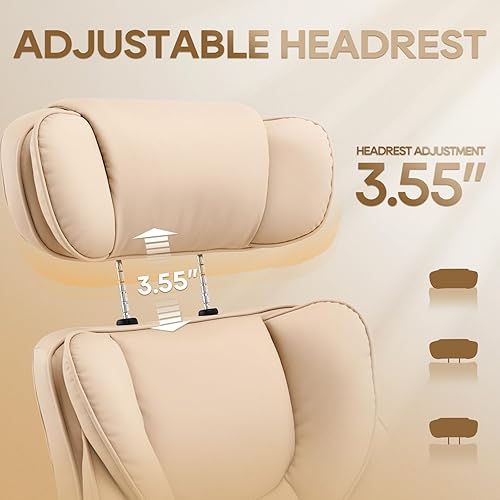 Miniatura 24 de COLAMY Silla de oficina con reposapiés retráctil, diseño ergonómico de respaldo alto, silla ejecutiva de escritorio para computadora con almohada