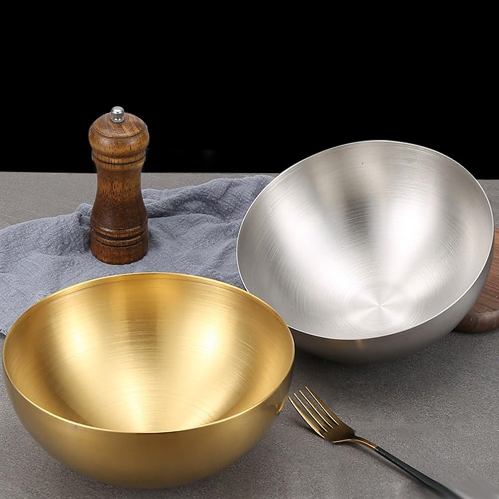 6 Goldene Edelstahl-Schüsseln – Je 15 Cm Durchmesser, 850 Ml, Für Salat, Obst, Snacks, Hochzeit & Party