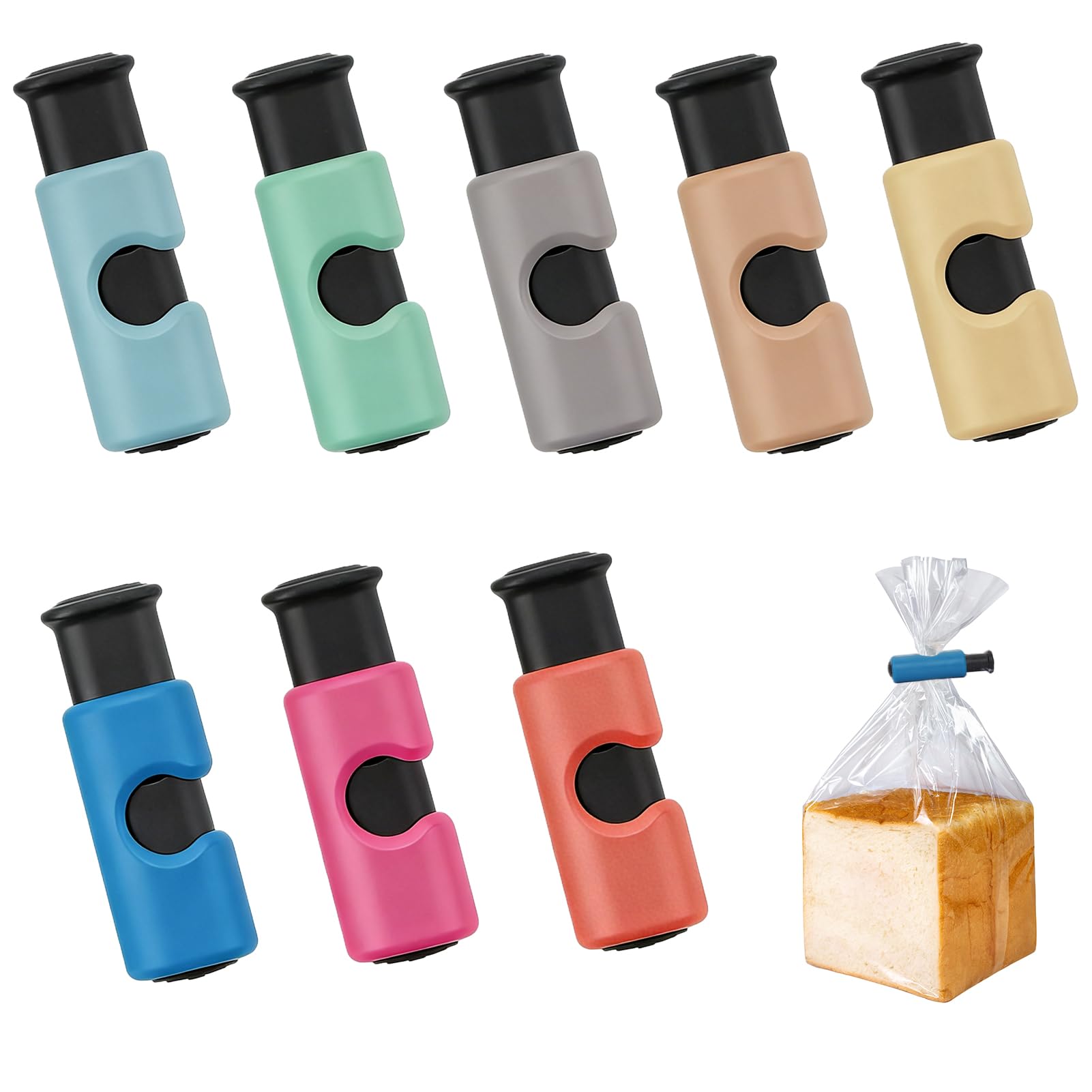 Food Bag Clips, 8 Pcs Food Bag Clips For Food Storage Squeeze And Lock Bread Clips Reusable Portable For Plastic