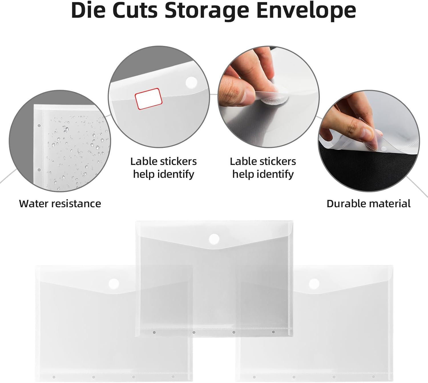 6 PCS A4 Large Stamp and Die Storage Bag with Rubber Magnetic Sheets and Die Cut Storage Pockets Envelopes Binder, Die Storage Set Stencil Organizer for Card Making & Scrapbooking