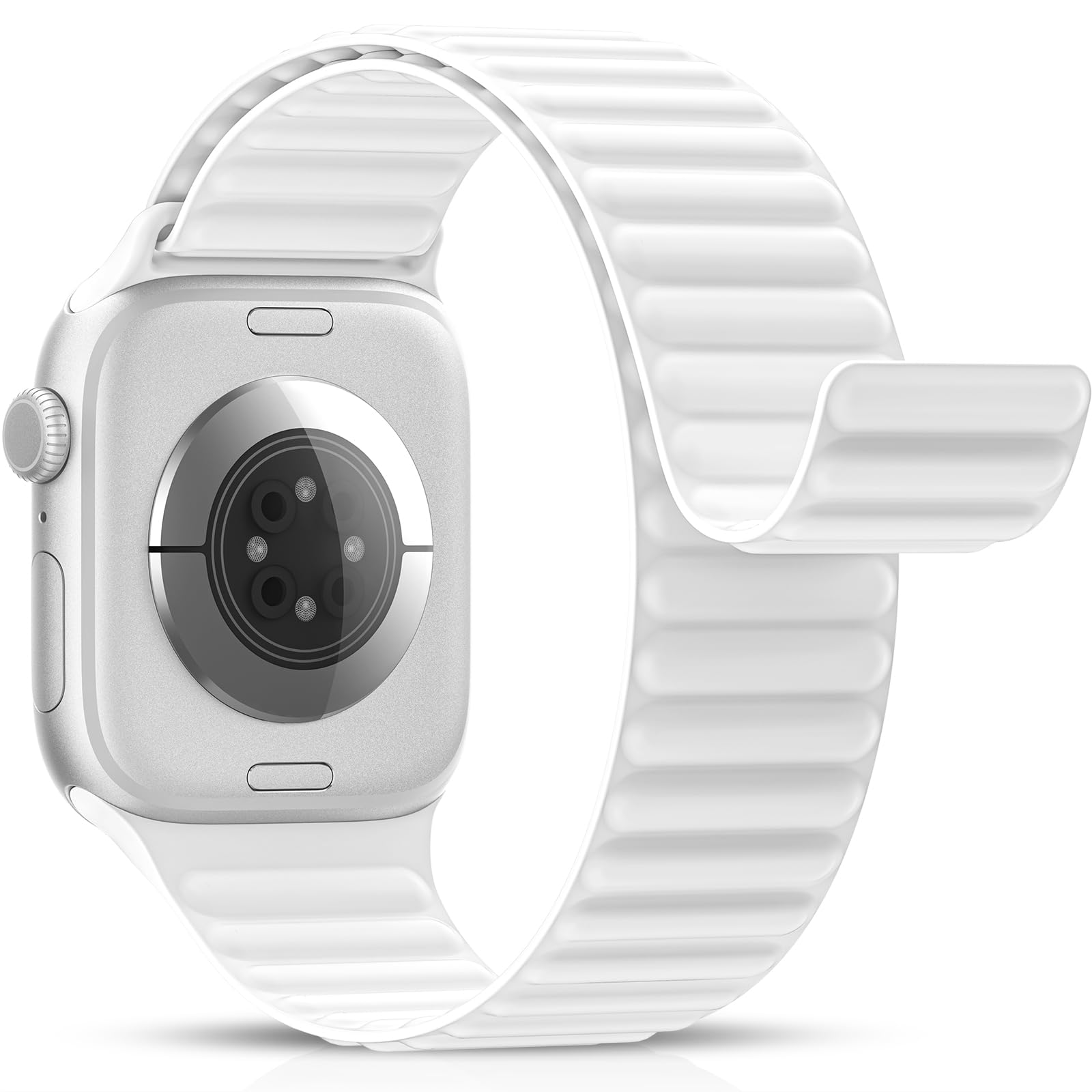 Higgs Magnetic Silicone Sport Strap Compatible with Apple Watch Straps 44mm 40mm 38mm 41mm 42mm 45mm 46mm 49mm for Men Women, Soft iWatch Wrist Band for Series 11 10 9 SE 8 7 6 5 4 Ultra 3 2 1 — view 12