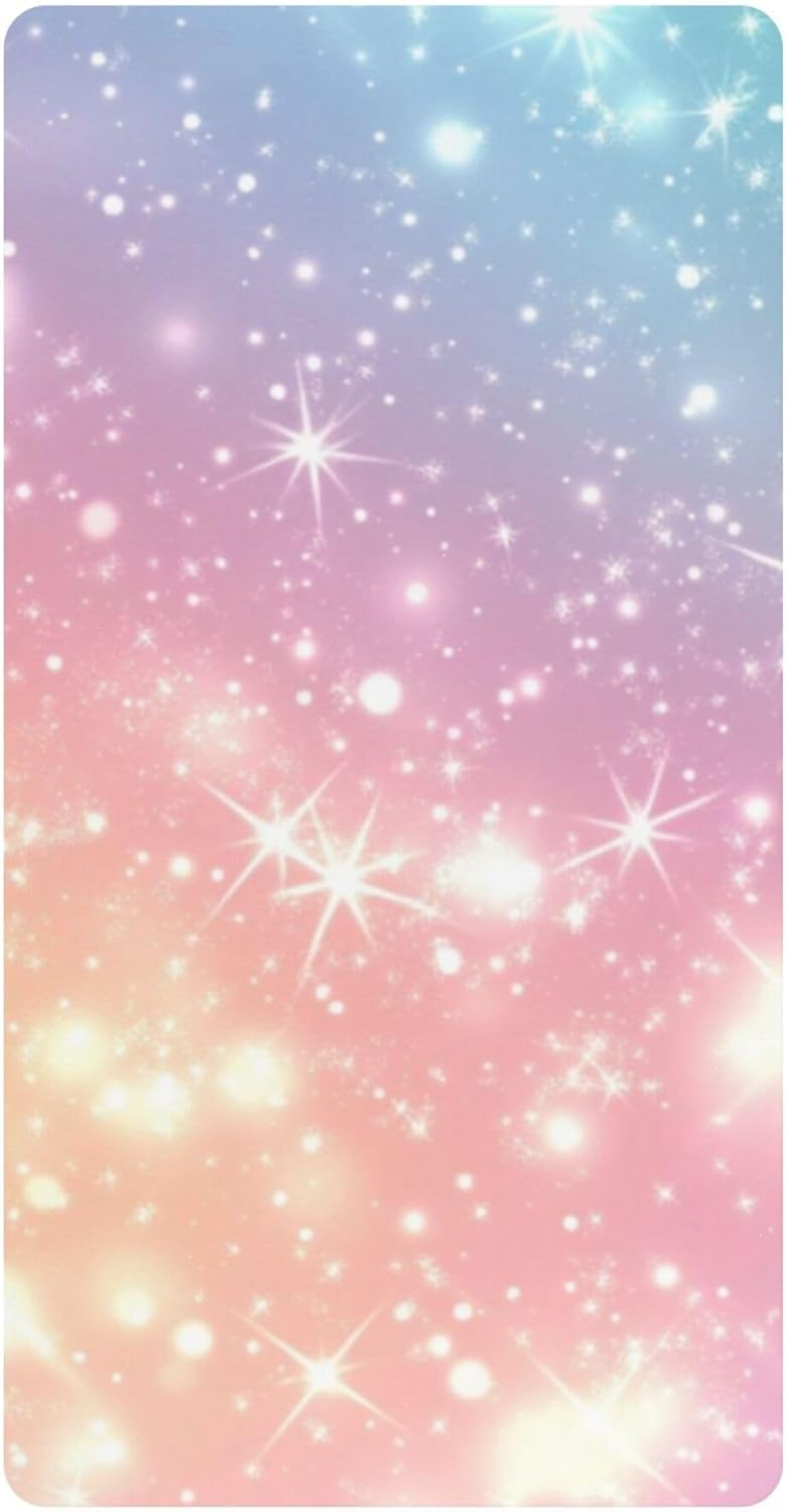 Magical Rainbow Unicorn Galaxy Crib Sheets Soft Breathable Fitted Cotton Baby Crib Sheets Mattress Cover for Girl Boy, 52" x 28" x 9"