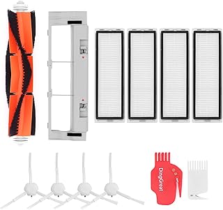 DingGreat Accessory Kit for Dreame F9 / Xiaomi Mijia 1C Robot Vacuum Cleaner Replacement Parts Pack of 1 Main Brush, 4 HEPA Filter, 4 Side Brush, 1 Main Brush Cover, 2 Cleaning Brush