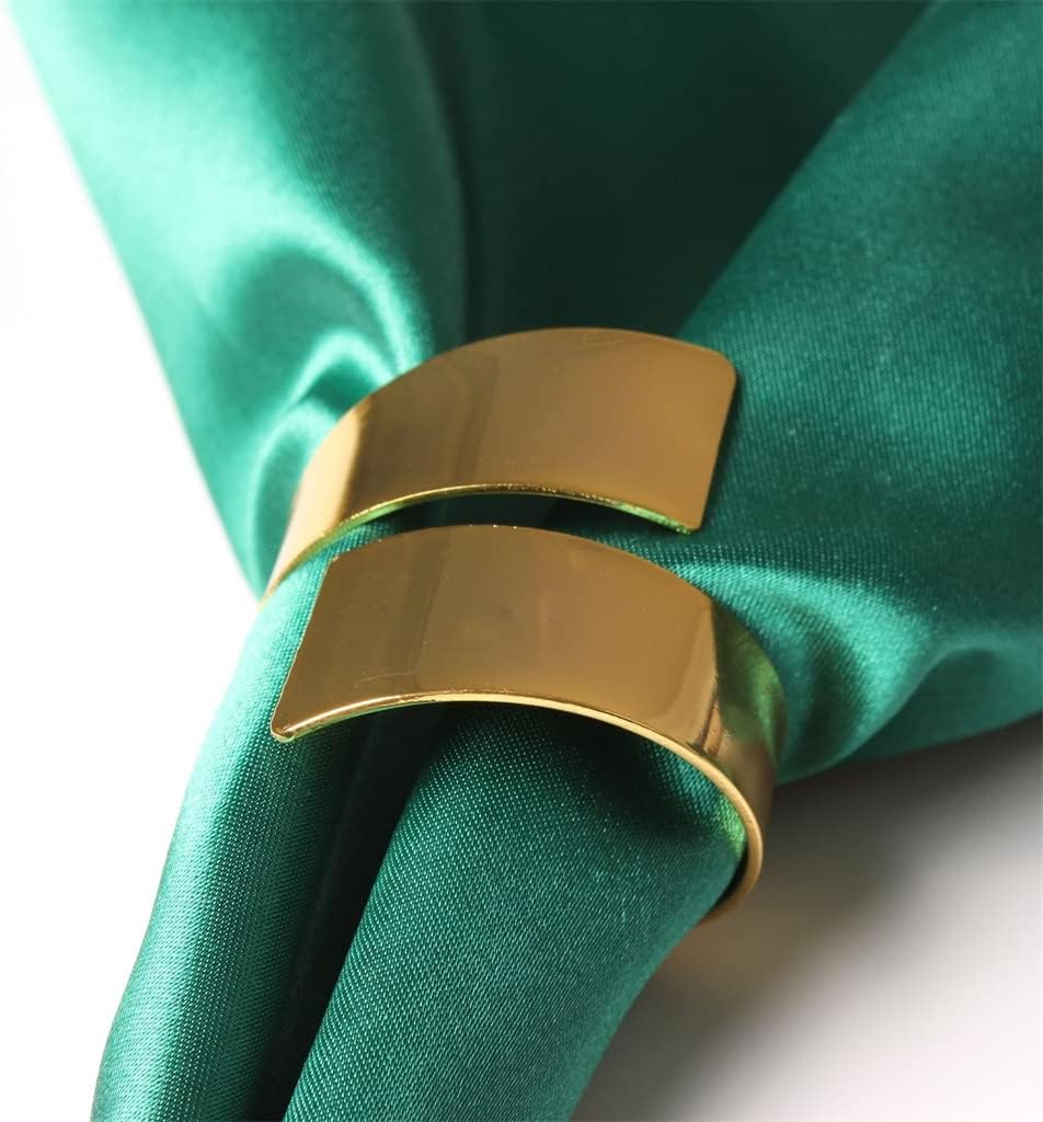 12pcs Gold Plated Silver Napkin Buckles Blade Rings Figure 6 Glossy