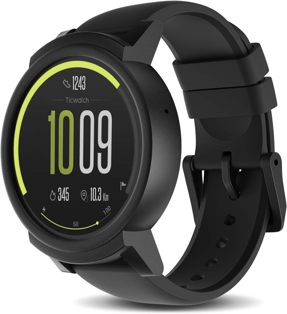 Ticwatch E most comfortable Smartwatch-Shadow,1.4 inch OLED Display, Android Wear 2.0,Compatible with iOS and Android, Google Assistant