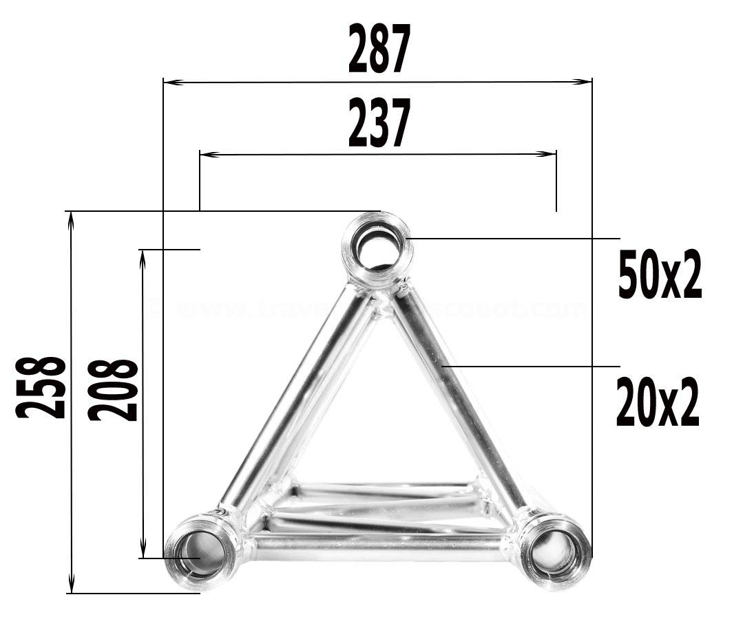 Alu System Trussing AST, Traverse 3 Punkt, Messestand Truss, Bodenplatte, male
