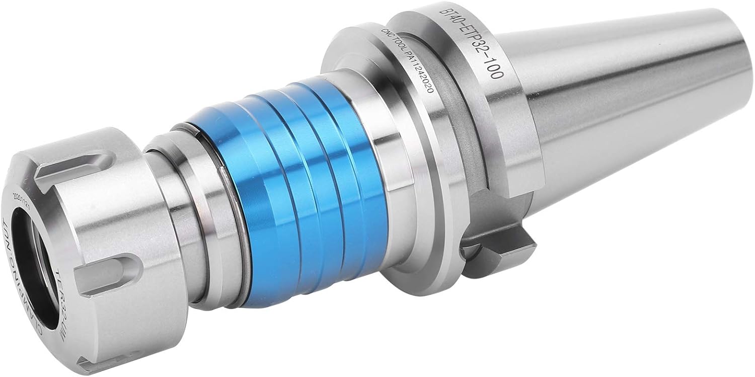 BT40 ETP32 100 Tapping Holder, 20CrMnTi Thermal Resist Taper Chuck, M2 to M30 Threading Tool for CNC Milling Machines, Aerospace and Automotive Component Fabrication