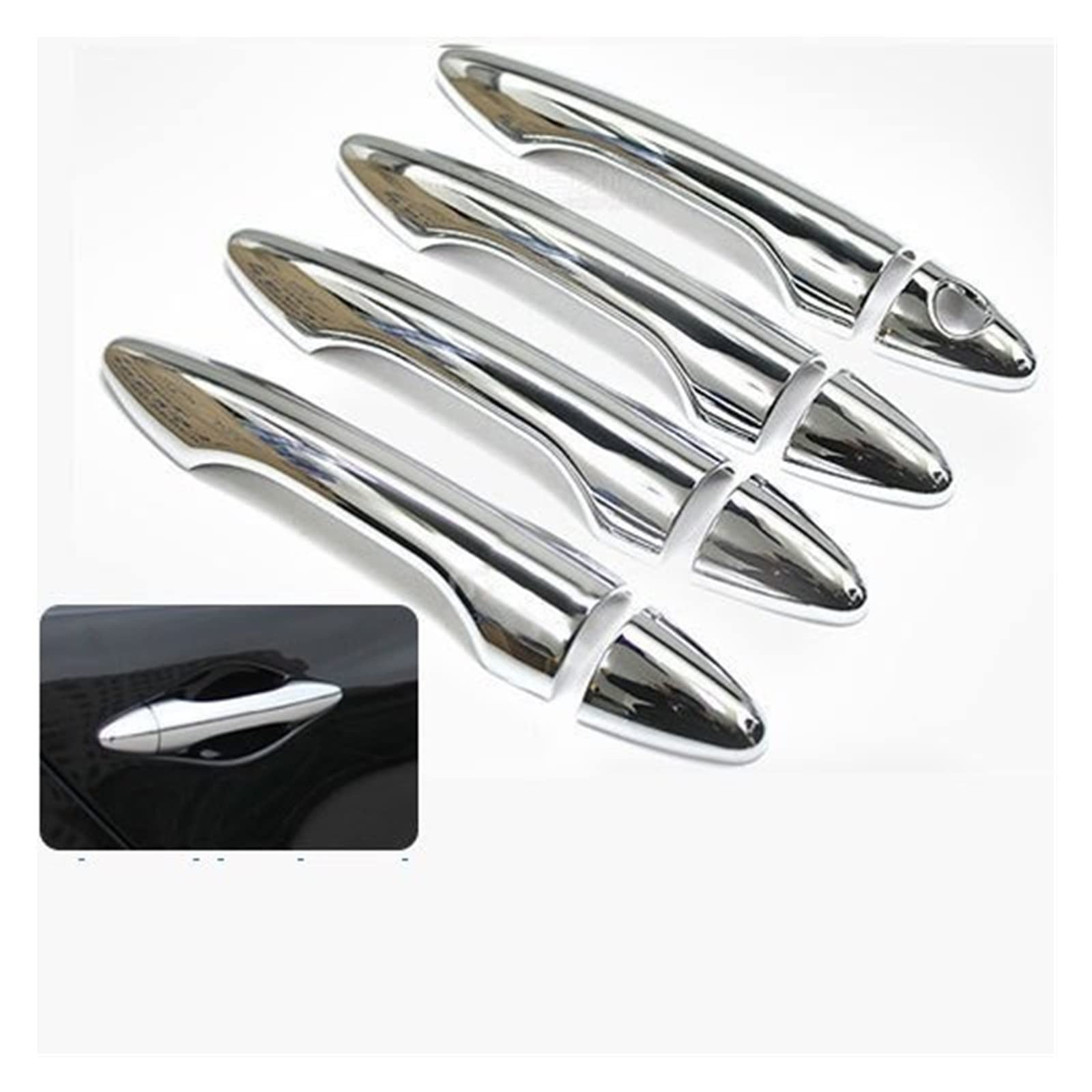 Rinkteea One Color Exterior Car Door Handle For Hyundai Elantra Avante I35 Md Ud Mk5 2011-2016 Chrome Car Door Handle Cover Trim Sticker Styling Accessories(Handle)