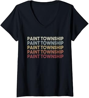 Womens Paint Township Pennsylvania Paint Township PA Retro Vintage V-Neck T-Shirt