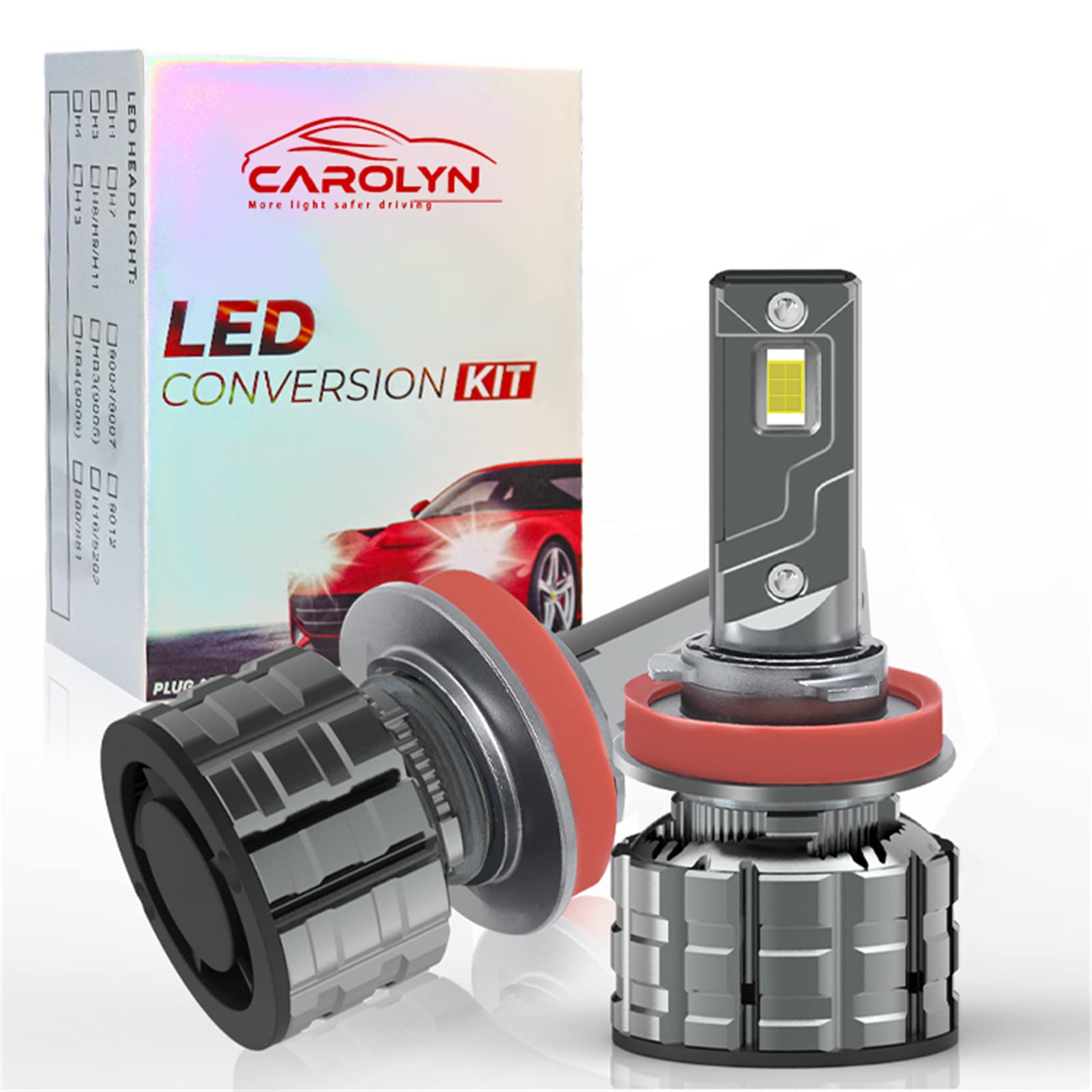 Lampadine A LED Per Fari, 8000LM 6000K LED Bianco Freddo Più Luminoso, Kit Di Conversione Per Fari A LED A Luce Abbagliante O Anabbagliante, IP68 Impermeabile, Confezione Da 2,H7
