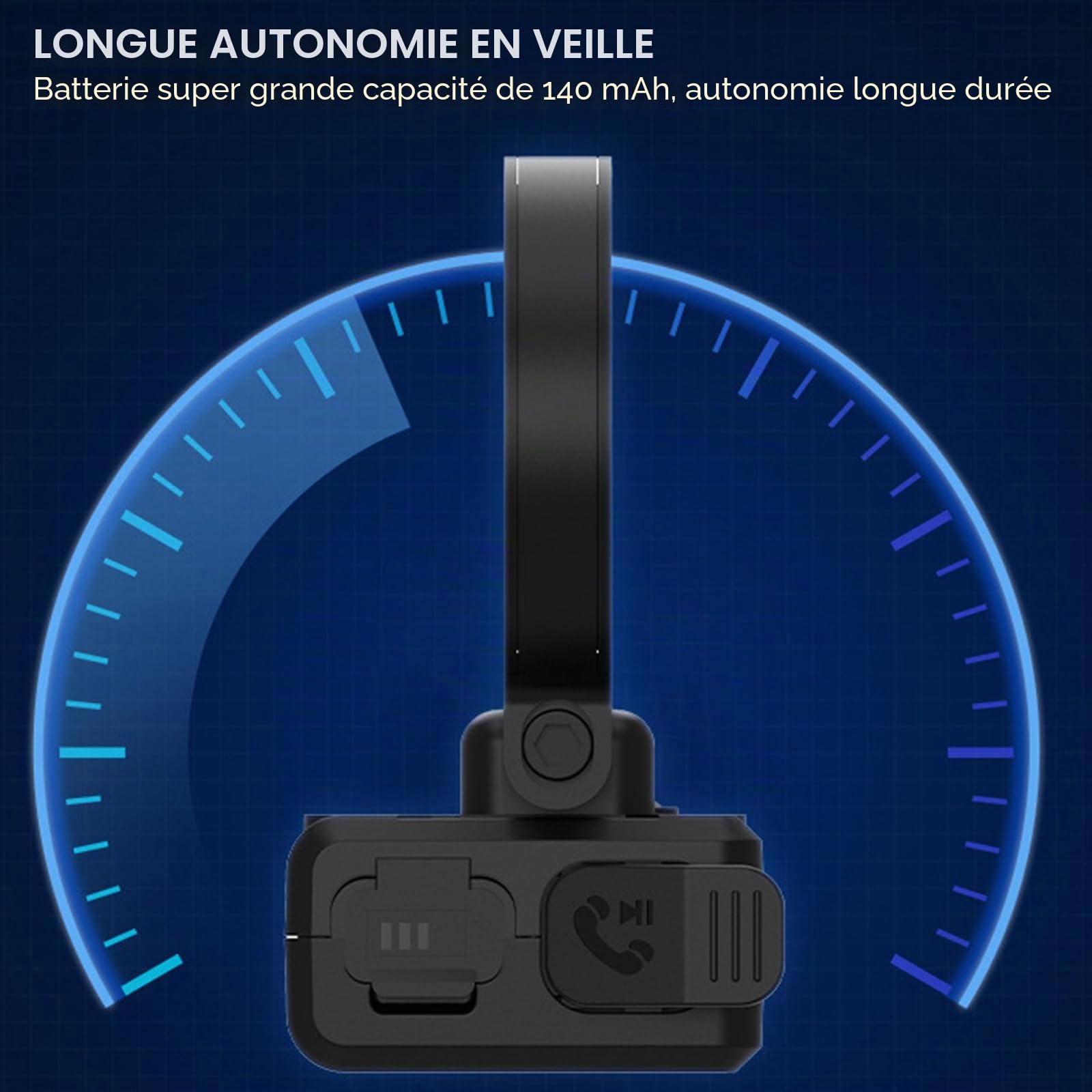 Bouton multimédia Bluetooth sans fil IPX6 étanche pour guidon de moto, vélo, assistant vocal Siri, télécommande rechargeable pour iPhone/Android